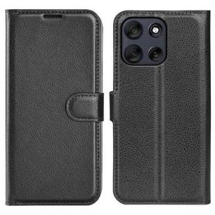 For Motorola Moto G56 5G / G66Y / G66J Litchi Texture Horizontal Flip Leather Phone Case with Holder(Black)