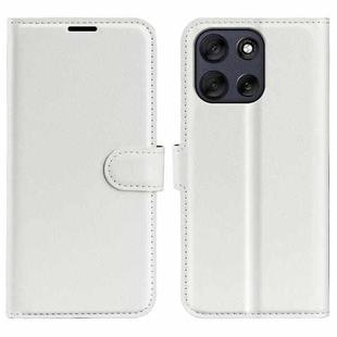 For Motorola Moto G56 5G / G66Y / G66J Litchi Texture Horizontal Flip Leather Phone Case with Holder(White)