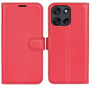 For Motorola Moto G56 5G / G66Y / G66J Litchi Texture Horizontal Flip Leather Phone Case with Holder(Red)