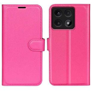 For Xiaomi 14T Litchi Texture Horizontal Flip Leather Phone Case with Holder(Rose red)
