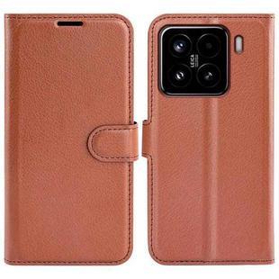 For Xiaomi 15 Litchi Texture Horizontal Flip Leather Phone Case with Holder(Brown)