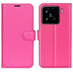 For Xiaomi 15 Litchi Texture Horizontal Flip Leather Phone Case with Holder(Rose Red)