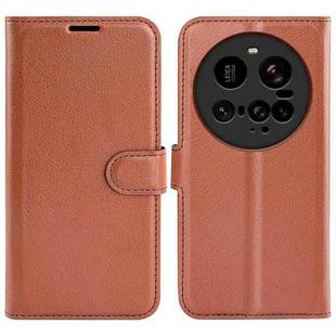 For Xiaomi 15 Ultra Litchi Texture Horizontal Flip Leather Phone Case with Holder(Brown)