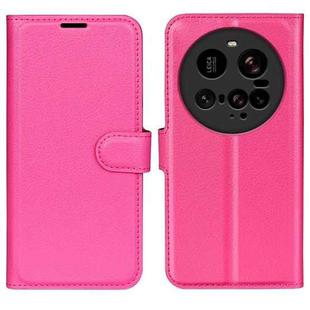 For Xiaomi 15 Ultra Litchi Texture Horizontal Flip Leather Phone Case with Holder(Rose Red)