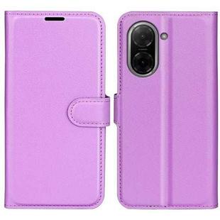 For Redmi A5 4G 173.3mm Litchi Texture Horizontal Flip Leather Phone Case with Holder(Purple)