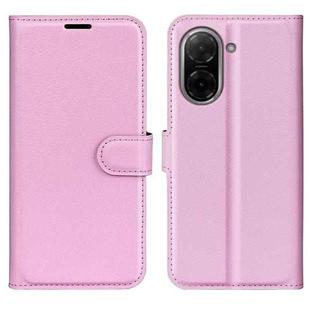 For Redmi A5 4G 173.3mm Litchi Texture Horizontal Flip Leather Phone Case with Holder(Pink)