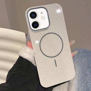 For iPhone 11 Glitter MagSafe Thin Circle TPU Phone Case(White)