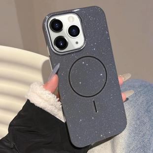 For iPhone 11 Pro Max Glitter MagSafe Thin Circle TPU Phone Case(Black)