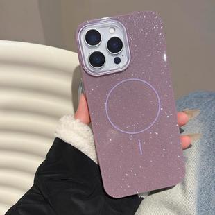 For iPhone 15 Pro Max Glitter MagSafe Thin Circle TPU Phone Case(Purple)