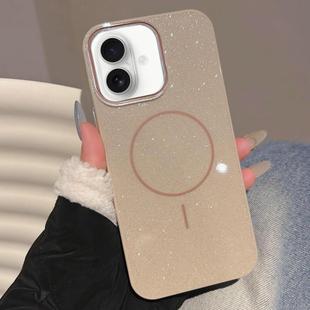 For iPhone 16 Glitter MagSafe Thin Circle TPU Phone Case(Orange)
