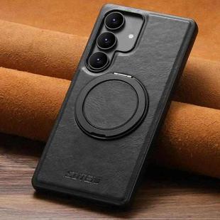 For Samsung Galaxy S25+ 5G Suteni G3 Oil Wax 360 Rotation Holder MagSafe Back Phone Case(Black)