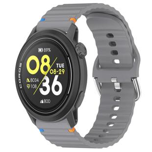 For COROS Pace 3 Wavy Grain Stitched 22mm Silicone Watch Band(Space Gray)