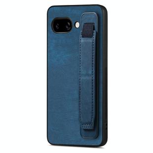 For Google Pixel 9a Retro Wristband Holder Leather Back Phone Case(Blue)