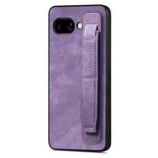 For Google Pixel 9a Retro Wristband Holder Leather Back Phone Case(Purple)