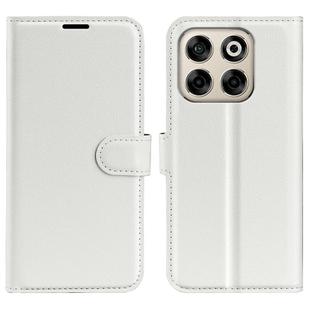 For ZTE Blade V70 Litchi Texture Horizontal Flip Leather Phone Case with Holder(White)