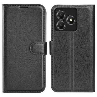 For ZTE Blade A36 Litchi Texture Horizontal Flip Leather Phone Case with Holder(Black)