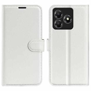 For ZTE Blade A36 Litchi Texture Horizontal Flip Leather Phone Case with Holder(White)