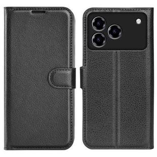 For ZTE Blade A76 4G Litchi Texture Horizontal Flip Leather Phone Case with Holder(Black)