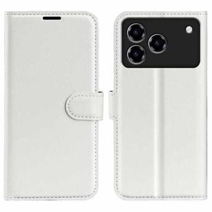 For ZTE Blade A76 4G Litchi Texture Horizontal Flip Leather Phone Case with Holder(White)