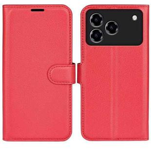 For ZTE Blade A76 4G Litchi Texture Horizontal Flip Leather Phone Case with Holder(Red)