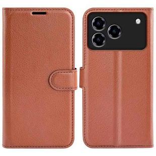 For ZTE Blade A76 4G Litchi Texture Horizontal Flip Leather Phone Case with Holder(Brown)