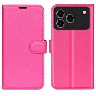 For ZTE Blade A76 4G Litchi Texture Horizontal Flip Leather Phone Case with Holder(Rose Red)