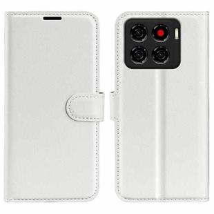 For ZTE Blade A56 Litchi Texture Horizontal Flip Leather Phone Case with Holder(White)