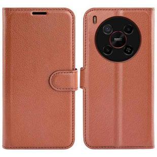 For ZTE Blade V70 Max Litchi Texture Horizontal Flip Leather Phone Case with Holder(Brown)