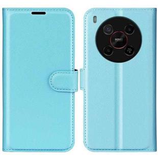 For ZTE Blade V70 Max Litchi Texture Horizontal Flip Leather Phone Case with Holder(Blue)