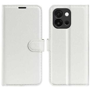 For OnePlus 13T Litchi Texture Horizontal Flip Leather Phone Case with Holder(White)