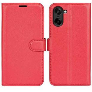 For OnePlus Nord CE5 / Ace 5 Racing Litchi Texture Horizontal Flip Leather Phone Case with Holder(Red)