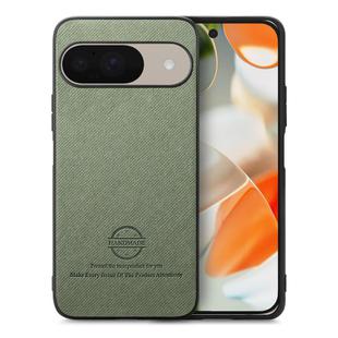 For Google Pixel 9 / 9 Pro Twill Fabric Leather Skin Back Phone Case(Green)