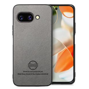 For Google Pixel 9a Twill Fabric Leather Skin Back Phone Case(Gray)