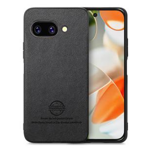 For Google Pixel 9a Twill Fabric Leather Skin Back Phone Case(Black)