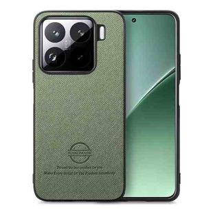 For Xiaomi 15 Twill Fabric Leather Skin Back Phone Case(Green)