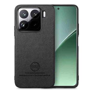 For Xiaomi 15 Pro Twill Fabric Leather Skin Back Phone Case(Black)