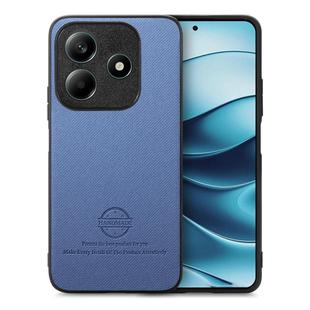 For Redmi Note 14 5G Twill Fabric Leather Skin Back Phone Case(Blue)