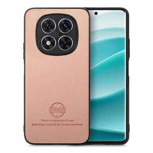 For Redmi Note 14 Pro+ 5G Twill Fabric Leather Skin Back Phone Case(Pink)