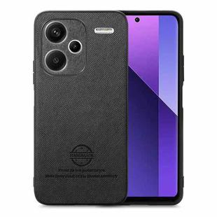 For Redmi Note 13 Pro+ Twill Fabric Leather Skin Back Phone Case(Black)