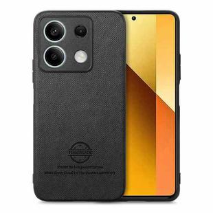 For Redmi Note 13 4G Twill Fabric Leather Skin Back Phone Case(Black)