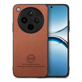 For OPPO Find X8 Pro Twill Fabric Leather Skin Back Phone Case(Brown)