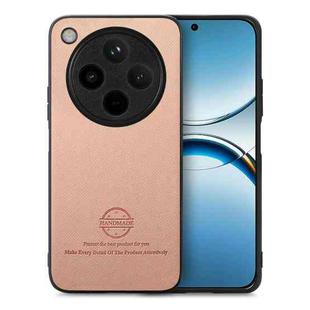 For OPPO Find X8 Pro Twill Fabric Leather Skin Back Phone Case(Pink)