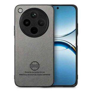 For OPPO Find X8 Pro Twill Fabric Leather Skin Back Phone Case(Gray)