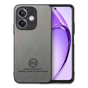 For OPPO A3X 4G Twill Fabric Leather Skin Back Phone Case(Gray)