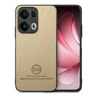 For OPPO Reno13  Global Twill Fabric Leather Skin Back Phone Case(Khaki)