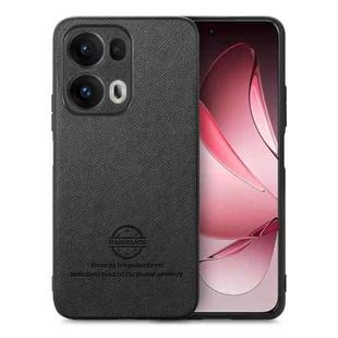 For OPPO Reno13  Global Twill Fabric Leather Skin Back Phone Case(Black)