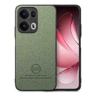 For OPPO Reno13 Pro Global Twill Fabric Leather Skin Back Phone Case(Green)