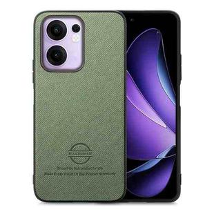 For OPPO Reno13 F Twill Fabric Leather Skin Back Phone Case(Green)