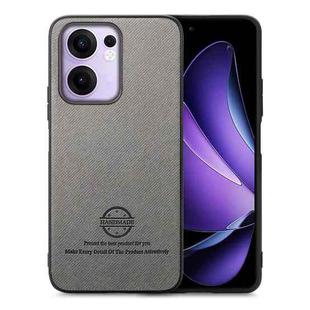 For OPPO Reno13 F Twill Fabric Leather Skin Back Phone Case(Gray)