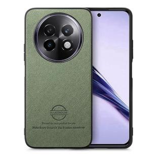 For Realme 13 Pro 5G Twill Fabric Leather Skin Back Phone Case(Green)